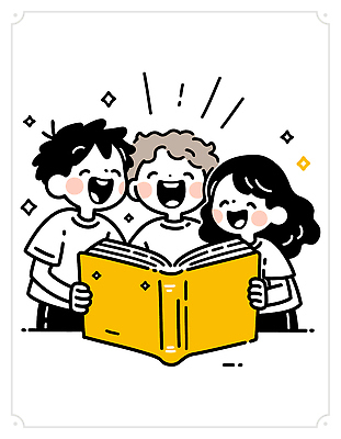 교육 행복 일러스트 모션 놀이 이야기 웃음 책 노란색 교양 성장 읽기 즐거움 호기심 소통 순간 창의성 상호작용 국내일러스트 AI파일 감정 컬러 컨셉 표정 파일형식 벡터