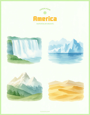 모양 PSD 식물 동물 구름 예술 바다 일러스트 자연 하늘 수채화 산 미국 공간 폭포 사막 시간 조화 뷰티풀 색감 풍경화 경관 국내일러스트 자연요소 북아메리카 풍경 그림 생태계 파일형식