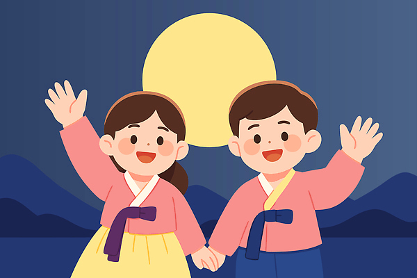 전통 명절 기념일 행복 문화 어린이 일러스트 가족 한국 웃음 풍경 친구 추석 모임 보름달 인사 저녁 한복 달빛 즐거움 국내일러스트 AI파일 한국전통 감정 아시아 관계 표정 사람 이벤트 달 예절 야간 전통의상 파일형식 벡터