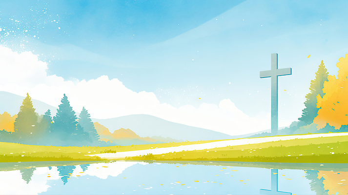 JPG 나무 감정 여유 컬러 일러스트 자연 하늘 풍경 초원 햇빛 반사 평화 고요 가을 물가 언덕 조화 뷰티풀 청명 차분 국내일러스트 AI일러스트 AI콘텐츠 식물 계절 컨셉 태양 생태계 파일형식