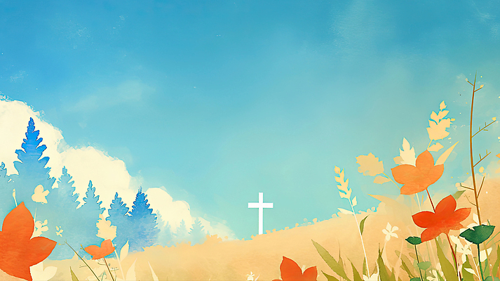 JPG 나무 꽃 컬러 십자가 일러스트 자연 하늘 생명 바람 풍경 초원 여름 햇빛 평화 믿음 기도 저녁 편안함 명상 국내일러스트 AI일러스트 AI콘텐츠 자연요소 식물 계절 감정 컨셉 날씨 태양 감각 야간 생태계 파일형식