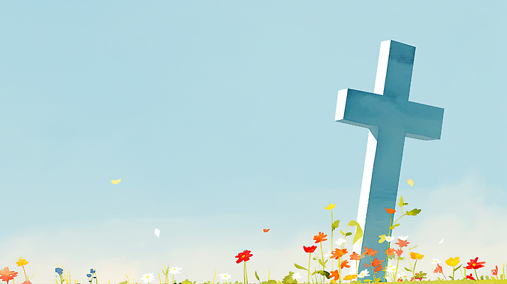 JPG 사계절 꽃 감정 기독교 종교 컬러 십자가 일러스트 자연 하늘 풍경 야외 여름 평화 일출 조화 뷰티풀 전경 국내일러스트 AI일러스트 AI콘텐츠 식물 계절 컨셉 노을 생태계 파일형식 탑뷰