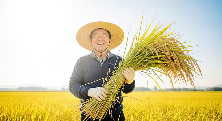JPG 편집이미지 전통 행복 농업 자연 한국 일상 햇빛 농장 농사 수확 벼 전원 농부 논밭 의료성형뷰티 편집실사 AI인물포토 AI콘텐츠 직업 감정 산업 아시아 밭 곡류 논 라이프 태양 전기에너지 CG 생태계 파일형식 AI포토