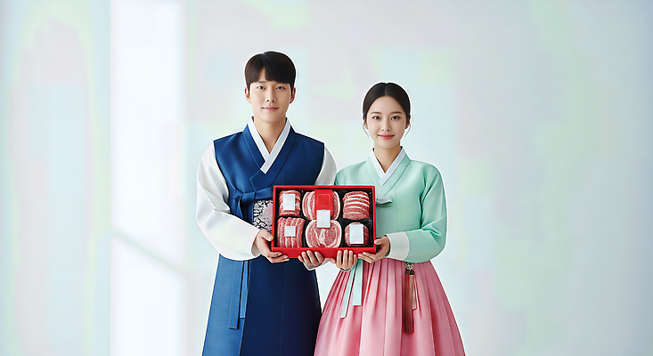 JPG 편집이미지 전통 옷 여자 남자 문화 조명 한국 선물 미소 이벤트 세트 카메라 추석 한복 오브젝트 다과 의료성형뷰티 편집실사 AI인물포토 AI콘텐츠 한국전통 명절 아시아 디저트 표정 사람 전자제품 전통의상 CG 파일형식 AI포토