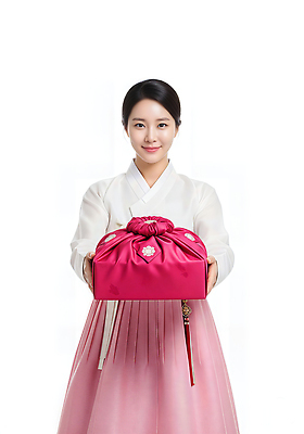 JPG 편집이미지 전통 손 여자 기념일 문화 분홍색 한국 선물 미소 상자 추석 축제 한복 갈래머리 의료성형뷰티 편집실사 AI인물포토 AI콘텐츠 한국전통 헤어스타일 명절 아시아 컬러 표정 사람 이벤트 신체부위 전통의상 CG 파일형식 AI포토