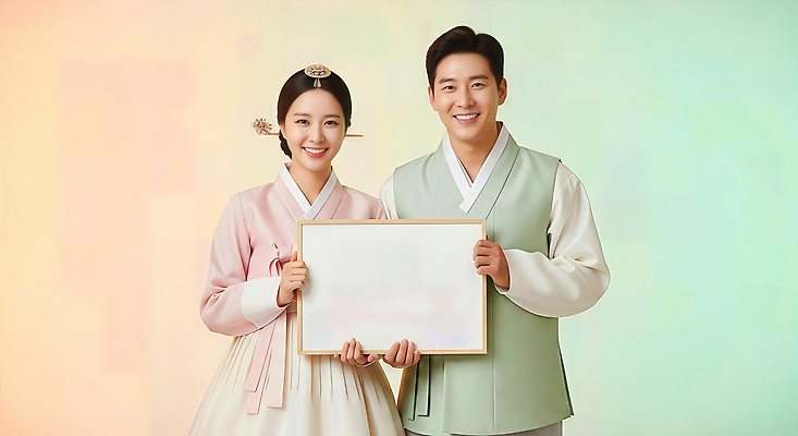 JPG 편집이미지 커플 여자 기념일 남자 행복 문화 한국 표정 웃음 추석 사진촬영 전통의상 한복 기념사진 의료성형뷰티 편집실사 AI인물포토 AI콘텐츠 한국전통 전통 명절 감정 아시아 관계 사람 이벤트 촬영 CG 파일형식 AI포토