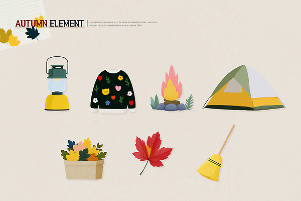 PSD 명절 단풍 일러스트 가족 모션 자연 아웃도어 텐트 야외 친구 캠핑 가을 랜턴 분위기 모닥불 스웨터 즐거움 오브젝트 준비 색감 국내일러스트 전통 계절 기념일 감정 컨셉 상의 잎 관계 불 레저 조명 캠핑도구 생태계 파일형식