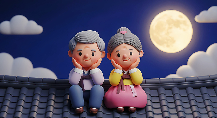 JPG 구름 편집이미지 전통 행복 문화 예술 가족 한옥 사랑 웃음 풍경 추석 노부부 밤 전통의상 달빛 즐거움 편집3D AI컴퓨터그래픽 AI콘텐츠 자연요소 한국전통 부부 명절 감정 고건축 관계 표정 3D 견과류 달 파일형식