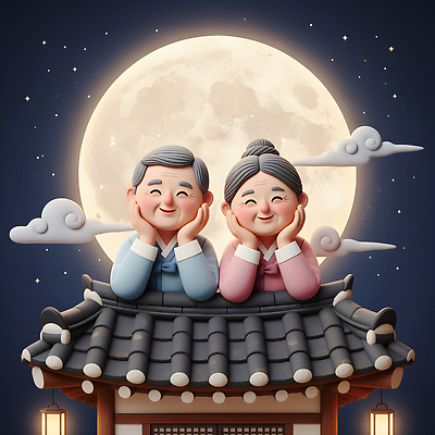 JPG 구름 편집이미지 전통 행복 문화 가족 밤하늘 조명 한옥 한국 사랑 미소 풍경 추석 노부부 보름달 세대 편집3D AI컴퓨터그래픽 AI콘텐츠 자연요소 한국전통 부부 명절 감정 아시아 고건축 관계 하늘 표정 3D 달 야간 파일형식
