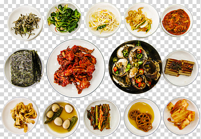편집이미지 한식 식탁 밥 반찬 김치 육류 요리 전통음식 해물요리 찌개 나물 정식 PNG 간편조리식품 맛있는 전통 음식 채소 식재료 탁자 해산물 파일형식