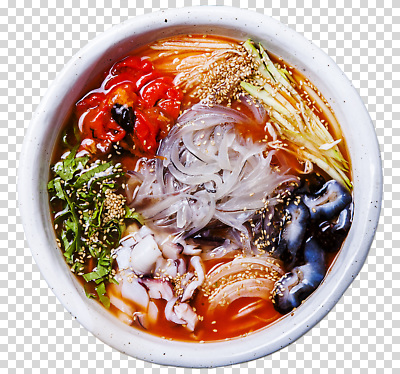 편집이미지 한식 채소 요리 식사 전통음식 고명 양념 맛 세척 해산물 국수 PNG 비빔국수 전통 음식 컨셉 3 면류 파일형식