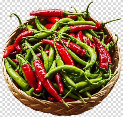 편집이미지 채소 재료 고추 요리 빨간색 초록색 농작물 바구니 신선 맛 준비 향료 건강식 PNG 식자재 음식 컬러 컨셉 농업 향기 냄새 파일형식