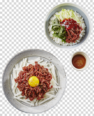 편집이미지 한식 채소 반찬 육류 요리 식사 신선 소스 맛 비빔밥 상큼 PNG 육회 음식 컨셉 식재료 생고기 양념 파일형식