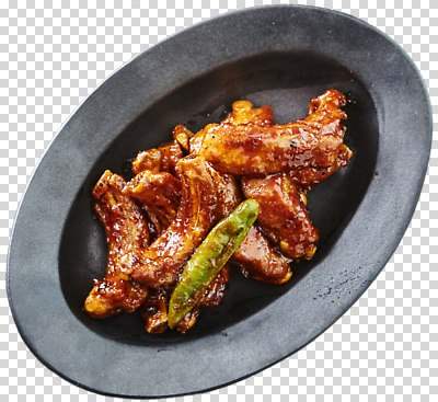 편집이미지 접시 한식 음식 육류 요리 식사 양념 환대 맛 안주 PNG 닭날개 청양고추 간편조리식품 식기 컨셉 식재료 고추 닭고기 파일형식