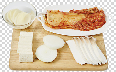 편집이미지 한식 재료 양파 김치 한국 요리 전통음식 신선 맛 무 두부 PNG 식사준비 간편조리식품 전통 아시아 음식 컨셉 채소 뿌리채소 준비 파일형식