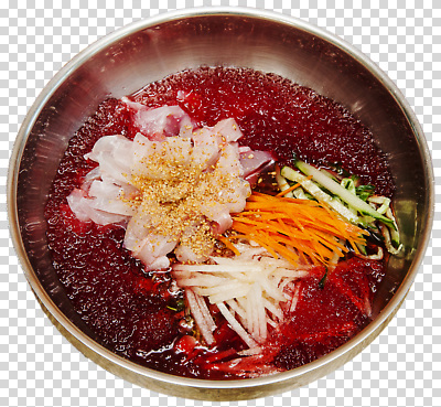 편집이미지 그릇 한식 음식 컬러 채소 재료 요리 식사 면류 고명 맛 차가움 냉면 조화 PNG 물회 식기 컨셉 여름음식 파일형식
