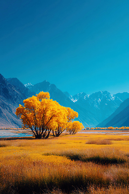 JPG 나무 편집이미지 호수 여행 자연 산 풍경 초원 야외 가을 숲 뷰티풀 편집실사 AI포토 식물 계절 CG 생태계 파일형식 AI콘텐츠