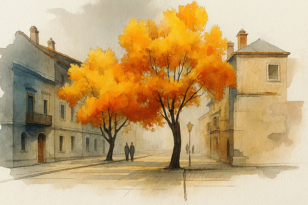 JPG 나무 공원 컬러 단풍 일러스트 자연 거리 따뜻함 회화 풍경 여러명 건물 일상 햇빛 평화 고요 산책 가을 도시 뷰티풀 국내일러스트 AI일러스트 식물 건축물 계절 공공시설 다수 컨셉 잎 휴식 말하기 사람 라이프 태양 생태계 파일형식 AI콘텐츠