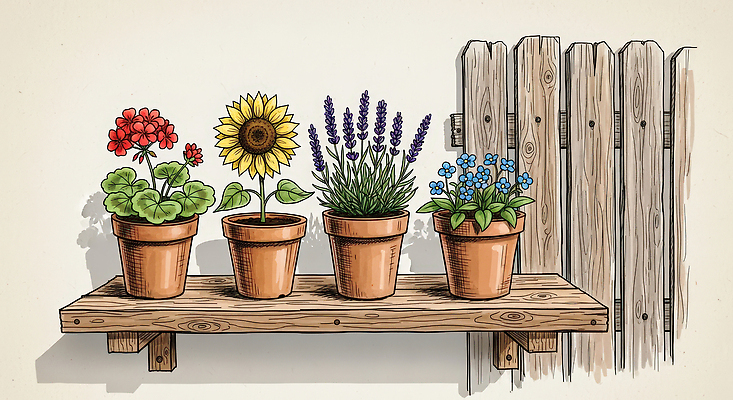 JPG 식물 꽃 화분 컬러 일러스트 자연 생명 해바라기 선반 따뜻함 목재 장식 햇빛 정원 오브젝트 원예 블루베리 라벤더 뷰티풀 제라늄 국내일러스트 AI일러스트 나무 가구 과일 재료 취미 태양 허브 생태계 파일형식 AI콘텐츠