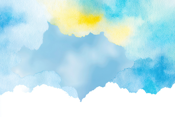 JPG 구름 예술 컬러 백그라운드 일러스트 자연 하늘 수채화 회화 풍경 평화 맑음 물감 찡그림 분위기 조화 뷰티풀 창의성 국내일러스트 AI일러스트 자연요소 컨셉 날씨 표정 말하기 미술도구 생태계 파일형식 AI콘텐츠