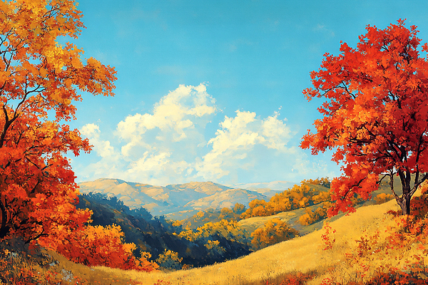 JPG 나무 구름 여유 컬러 여행 일러스트 자연 하늘 생명 산 풍경 초원 야외 일몰 금색 탐험 가을 조화 뷰티풀 국내일러스트 AI일러스트 AI콘텐츠 자연요소 식물 계절 감정 노을 생태계 파일형식