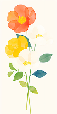 JPG 모양 식물 디자인 꽃 예술 컬러 백그라운드 일러스트 자연 수채화 감상 화사함 조화 뷰티풀 색채 창작 국내일러스트 AI일러스트 AI콘텐츠 컨셉 생태계 파일형식