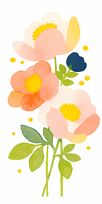 JPG 식물 디자인 꽃 예술 컬러 잎 일러스트 자연 페인팅 봄 흰색 식물원 화단 화사함 조화 뷰티풀 국내일러스트 AI일러스트 AI콘텐츠 계절 컨셉 생태계 파일형식