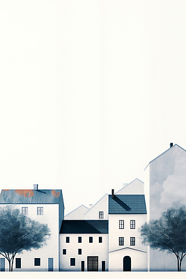 JPG 나무 일러스트 자연 하늘 거리 풍경 건물 일상 평화 마을 도시 편안함 조화 경관 국내일러스트 AI일러스트 AI콘텐츠 식물 건축물 컨셉 라이프 감각 생태계 파일형식