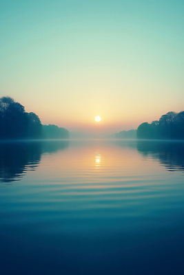 JPG 편집이미지 호수 물결 자연 아침 풍경 태양 반사 일출 고요 산책 수면 숲 조화 차분 편집실사 AI포토 AI콘텐츠 주간 자연요소 컨셉 휴식 물 노을 CG 생태계 파일형식