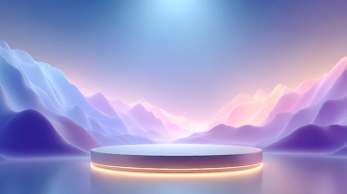 JPG 편집이미지 디자인 예술 컬러 백그라운드 조명 산 풍경 공간 무대 표현 원형 파스텔 포디움 몽환 이미지편집 AI컴퓨터그래픽 AI콘텐츠 도형 컨셉 학용품 파일형식