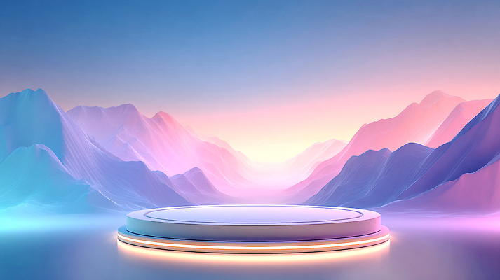 JPG 편집이미지 컬러 산 풍경 일출 고요 조화 뷰티풀 포디움 수평선 이미지편집 AI컴퓨터그래픽 AI콘텐츠 노을 무대 파일형식