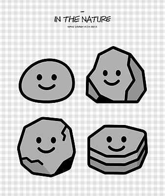 모양 디자인 컬러 일러스트 자연 웃음 귀여움 바위 크기 심플 일렬 장면 특징 국내일러스트 AI파일 컨셉 표정 돌_바위 생태계 파일형식 벡터