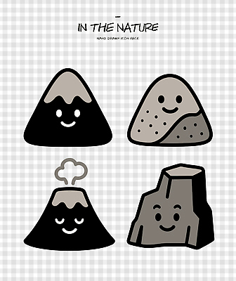 모양 디자인 일러스트 자연 산 그래픽 돌_바위 바위 표현 즐거움 화산 지형 국내일러스트 AI파일 감정 생태계 파일형식 벡터