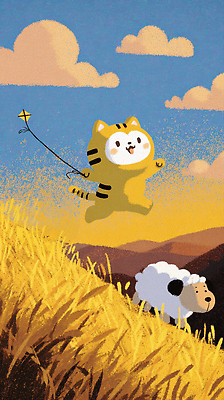 JPG 동물 캐릭터 일러스트 자연 놀이 하늘 날리기 산 풍경 초원 친구 달리기 귀여움 그리기 호랑이 연 즐거움 연날리기 국내일러스트 AI일러스트 AI콘텐츠 감정 컨셉 포유류 관계 모션 놀이용품 전통놀이 생태계 파일형식