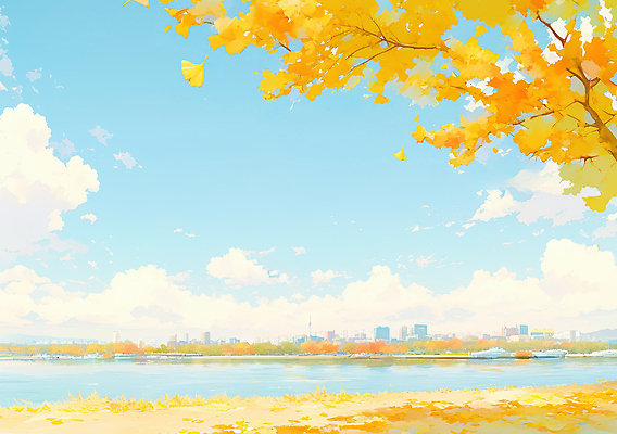 JPG 나무 구름 호수 여행 일러스트 자연 하늘 바람 날씨 휴식 풍경 평화 산책 가을 도시 즐거움 한강 뷰티풀 선박 국내일러스트 AI일러스트 AI콘텐츠 자연요소 식물 계절 감정 컨셉 수상교통 서울 생태계 랜드마크 파일형식
