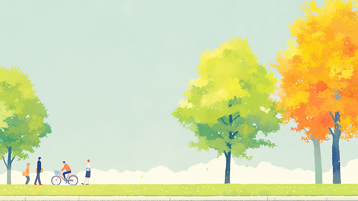 JPG 나무 공원 여유 일러스트 모션 자연 건강 풍경 여러명 일상 초록색 운동 자전거 주황색 산책 자유 수확 가을 시골 색감 국내일러스트 AI일러스트 AI콘텐츠 식물 계절 공공시설 감정 컬러 다수 컨셉 농업 휴식 사람 라이프 바이크 생태계 파일형식