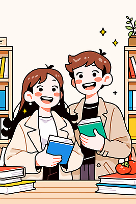 학생 커플 교육 문화 데이트 일러스트 책장 웃음 책 친구 스마트폰 학습 독서 자유 교양 도서관 즐거움 소통 상상력 창의성 국내일러스트 AI파일 감정 가구 컨셉 관계 표정 핸드폰 스마트기기 파일형식 벡터