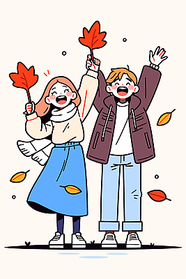 나무 커플 행복 단풍 데이트 일러스트 모션 자연 표정 사랑 웃음 풍경 초원 빨간색 친구 주황색 기쁨 자유 가을 즐거움 소통 색채 순간 국내일러스트 AI파일 식물 계절 감정 컬러 컨셉 잎 관계 생태계 파일형식 벡터