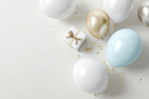 JPG 편집이미지 탁자 선물 이벤트 장식 파티 축제 모임 금색 흰색 축하 분위기 작음 오브젝트 준비 풍선 편집실사 AI포토 AI콘텐츠 컬러 가구 컨셉 크기 CG 파일형식