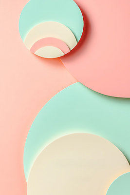 JPG 편집이미지 디자인 분홍색 컬러 조각 백그라운드 실내 그래픽 인테리어 원형 배열 민트 그림 조화 편집실사 AI컴퓨터그래픽 AI콘텐츠 도형 내부 허브 CG 파일형식