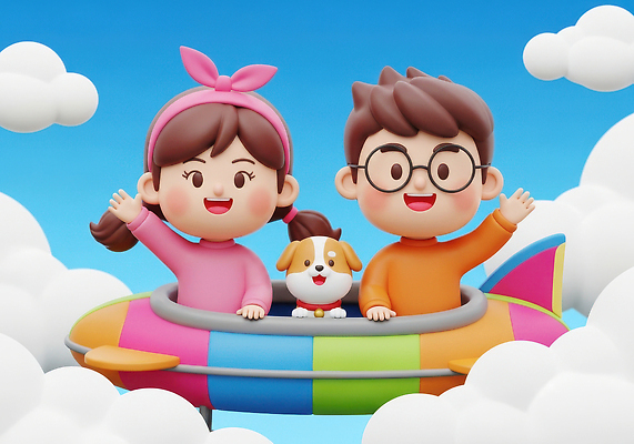 JPG 구름 편집이미지 캐릭터 얼굴 컬러 놀이 하늘 친구 기쁨 로켓 강아지 즐거움 우주여행 상상력 편집3D AI컴퓨터그래픽 AI콘텐츠 자연요소 감정 여행 관계 신체부위 반려동물 3D 우주 개 파일형식