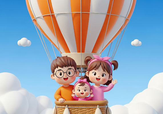 JPG 구름 편집이미지 행복 어린이 여행 가족 놀이 하늘 열기구 아기 추억 즐거움 풍선 색감 순간 편집3D AI컴퓨터그래픽 AI콘텐츠 자연요소 감정 컨셉 관계 항공교통 사람 3D 파일형식