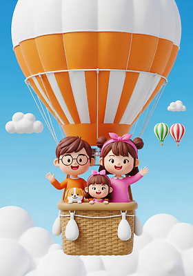 JPG 구름 편집이미지 행복 반려견 컬러 여행 가족 놀이 하늘 실내 우정 열기구 혼합 즐거움 동심 편집3D AI컴퓨터그래픽 AI콘텐츠 자연요소 감정 관계 항공교통 내부 친구 반려동물 3D 개 파일형식