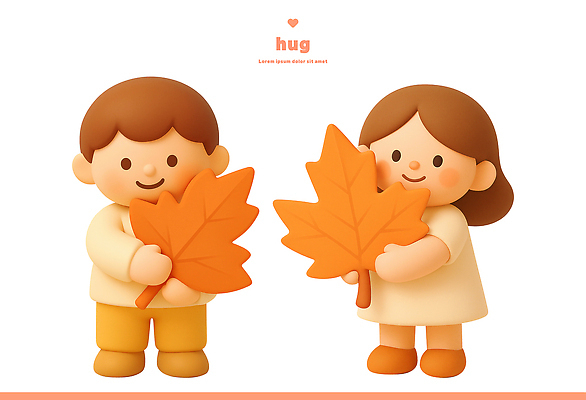 PSD 편집이미지 행복 어린이 모션 자연 나뭇잎 표정 사랑 웃음 친구 소풍 주황색 기쁨 가을 즐거움 편집3D 계절 감정 컬러 잎 관계 사람 야외활동 3D 생태계 파일형식