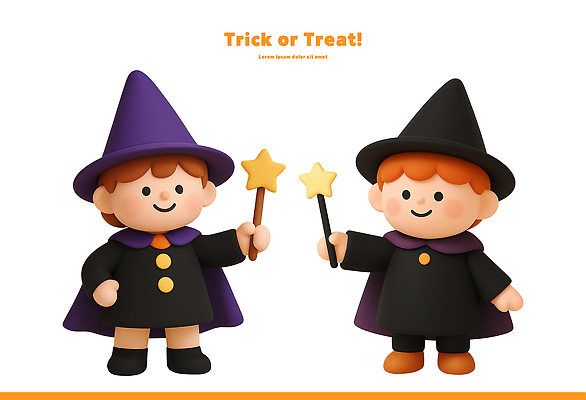 PSD 편집이미지 캐릭터 옷 별 지팡이 장식 조형물 파티 할로윈 마법사 아기 인사 즐거움 편집3D 자연요소 감정 미술 사람 이벤트 3D 예절 파일형식