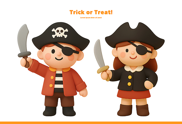 PSD 편집이미지 캐릭터 옷 바다 사탕 축제 할로윈 아기 칼 즐거움 해적 테마 편집3D 감정 디저트 사람 3D 도둑 파일형식