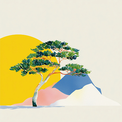 JPG 식물 디자인 감정 여유 예술 컬러 일러스트 자연 추상 산 풍경 태양 환경 고요 소나무 그림 조화 뷰티풀 국내일러스트 AI일러스트 AI콘텐츠 자연요소 나무 무늬 생태계 파일형식