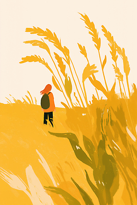 JPG 여자 여유 여행 일러스트 자연 바람 사람 풍경 초원 야외 일상 평화 고요 산책 자유 즐거움 힐링 접착풀 국내일러스트 AI일러스트 AI콘텐츠 자연요소 감정 컨셉 날씨 휴식 문구용품 라이프 풀_접착제 생태계 파일형식