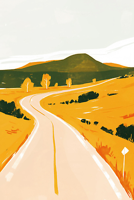 JPG 나무 구름 도로 컬러 일러스트 자연 하늘 산 풍경 초원 여름 평화 일출 일몰 드라이브 농촌 뷰티풀 풍경화 국내일러스트 AI일러스트 AI콘텐츠 자연요소 식물 계절 길 컨셉 교통시설 노을 운전 시골 그림 생태계 파일형식