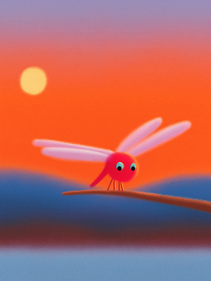 JPG 동물 분홍색 컬러 날개 일러스트 자연 하늘 생명 그림자 풍경 여름 평화 노을 잠자리 저녁 스케치 생태계 뷰티풀 국내일러스트 AI일러스트 AI콘텐츠 자연요소 계절 곤충 컨셉 미술 야간 파일형식